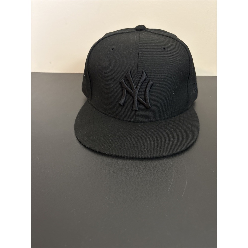 New York Yankees Hat Cap Mens Black New Era 59fifty Fitted 7 1/2 Authentic MLB